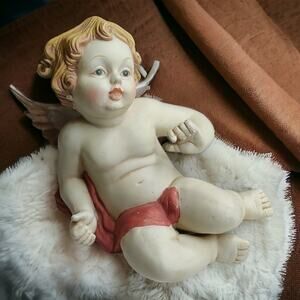 Hand-painted Putto Cupid Angel Cherub Whimsical Renaissance Baroque Figurine